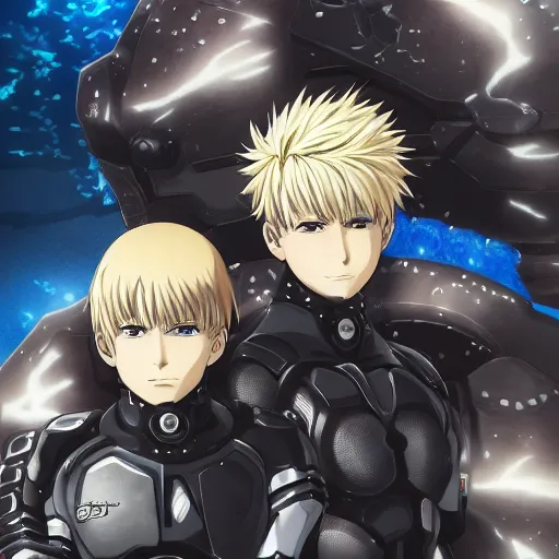 Prompt: portrait of the genos aquatic combat arms mode, anime fantasy illustration by tomoyuki yamasaki, kyoto studio, madhouse, ufotable, comixwave films, trending on artstation