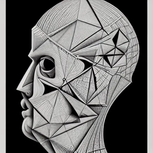 Image similar to neo - gothic white on black grainy effect conceptual figurative post - morden monumental abstract portrait made by escher and piranesi, highly conceptual figurative art, intricate detailed illustration, illustration sharp geometrical detail, vector sharp graphic, controversial poster art, polish poster art