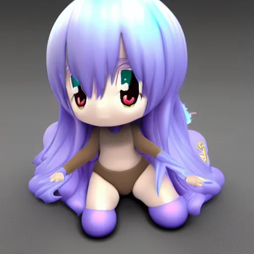 Prompt: cute fumo plush of a blob googirl, chibi monster girl, stylized shiny reflective refractive transparent liquid melty bubblegum pbr gel material, vray