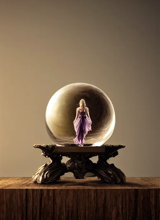 Image similar to crystal ball on a wood stand with a beautiful dreamscape inside, studio product photography, centered, super highly detailed, professional digital painting, artstation, concept art, smooth, sharp focus, extreme illustration, unreal engine 5, photorealism, beautiful, cinematic, art by artgerm and rutkowski and alphonse mucha and loish and wlop