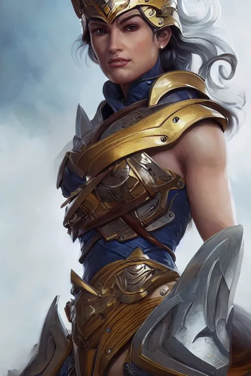 Image similar to amazon valkyrie athena, d & d, fantasy, portrait, highly detailed, headshot, digital painting, trending on artstation, concept art, sharp focus, illustration, art by artgerm and greg rutkowski and magali villeneuve