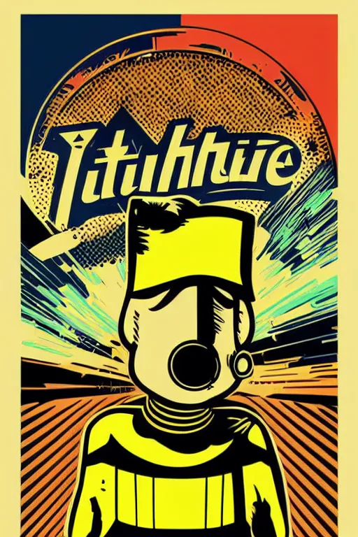 Image similar to fallout 7 6 retro futurist illustration art by butcher billy, sticker, colorful, illustration, highly detailed, simple, smooth and clean vector curves, no jagged lines, vector art, smooth andy warhol style