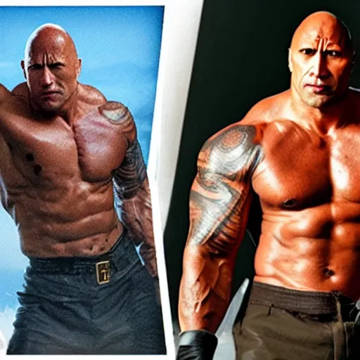 Image similar to dwayne the rock johnson as a cyclops