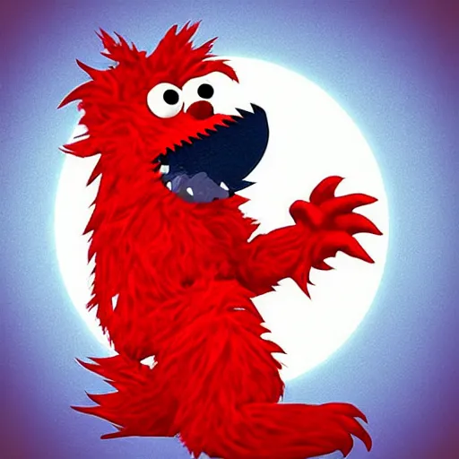 Image similar to “werewolf elmo”