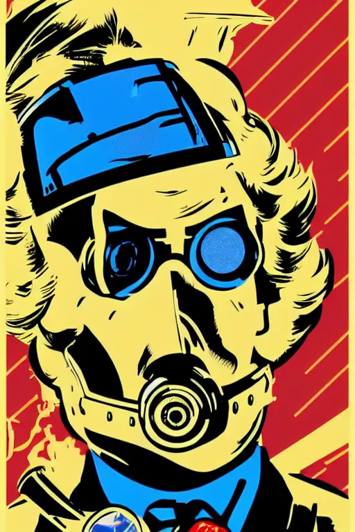 Image similar to fallout 7 6 retro futurist illustration art by butcher billy, sticker, colorful, illustration, highly detailed, simple, smooth and clean vector curves, no jagged lines, vector art, smooth andy warhol style