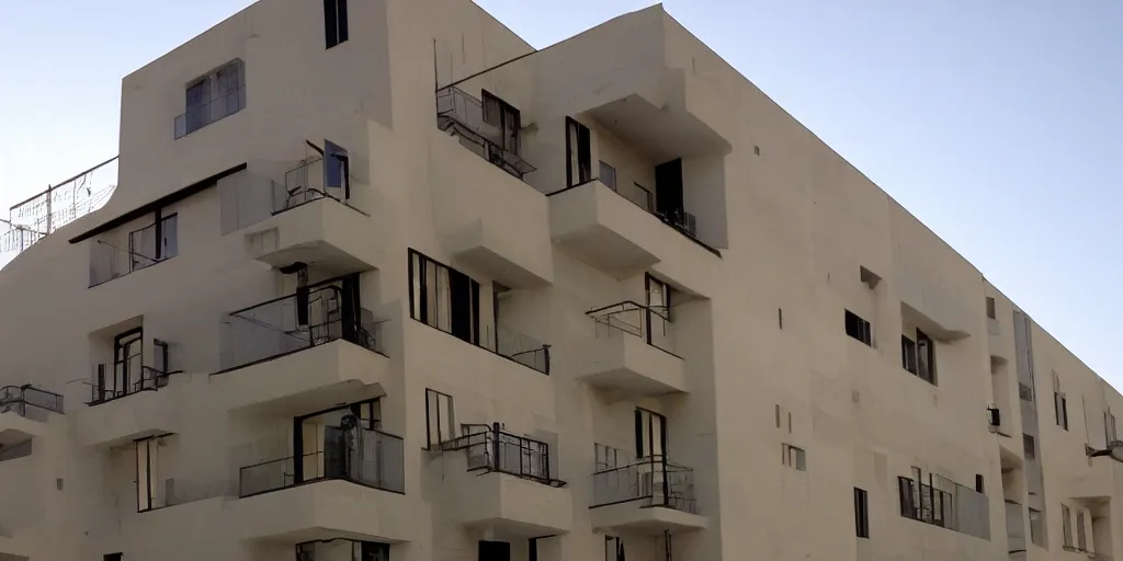 Prompt: tel aviv bauhaus architecture in the style of henri matisse