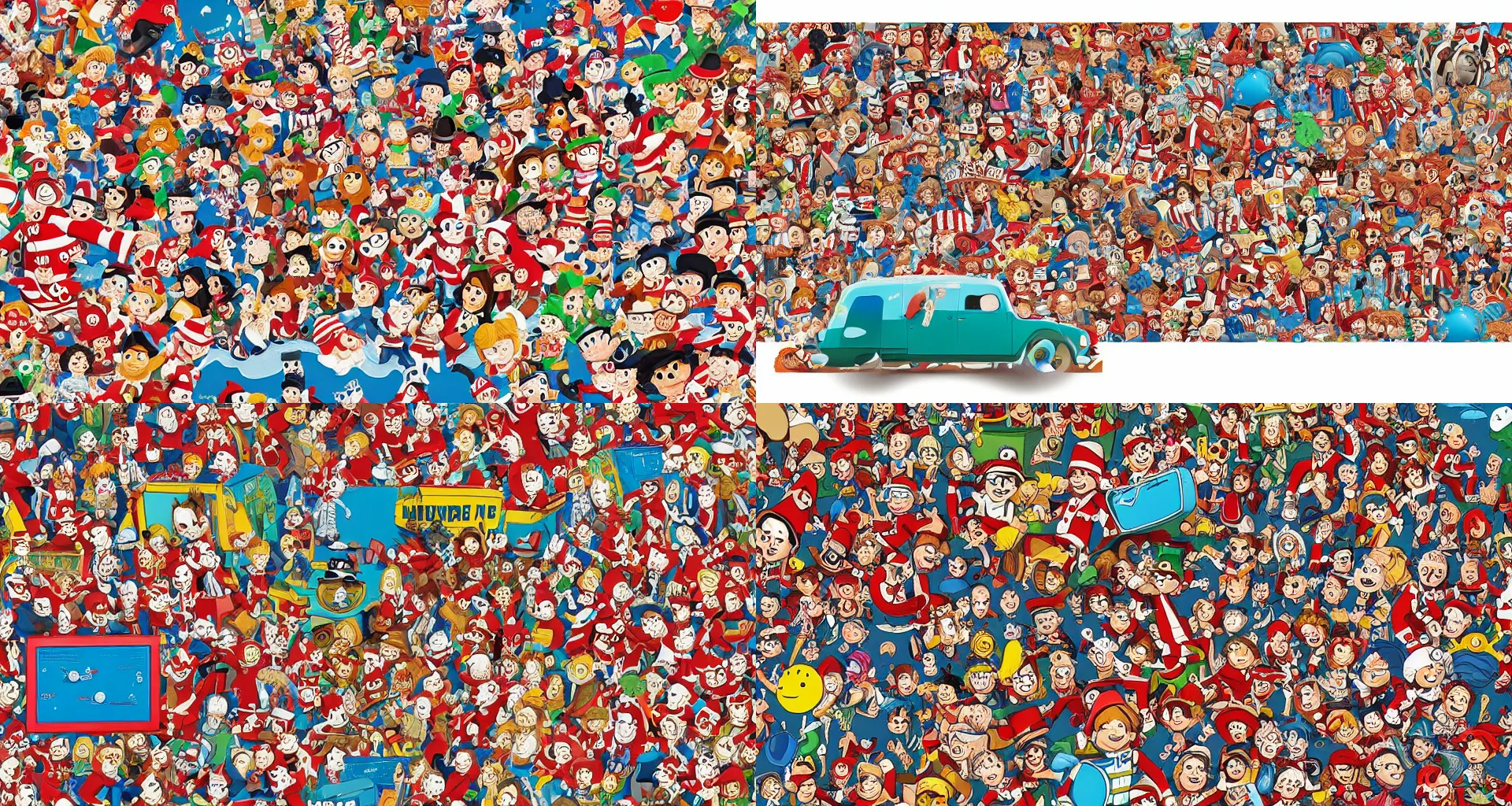 Prompt: when's waldo an adventure in time, glossy photo paper, 8k, high quality scan