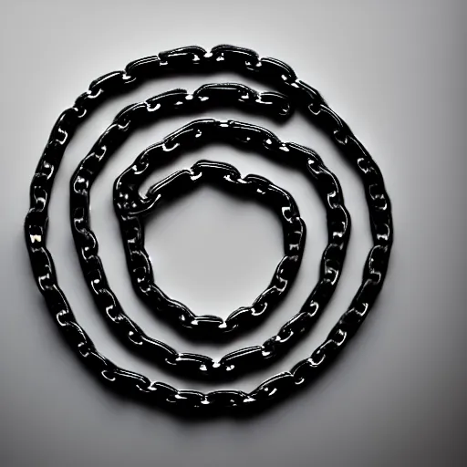 Image similar to photography of a chain made out of black holes, black hole chain, linked black holes, 8 k resolution