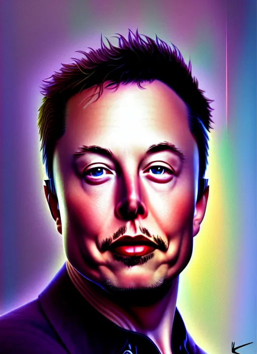 Prompt: portrait of elon musk, intricate, elegant, highly detailed, digital painting, artstation, concept art, smooth, sharp focus, illustration