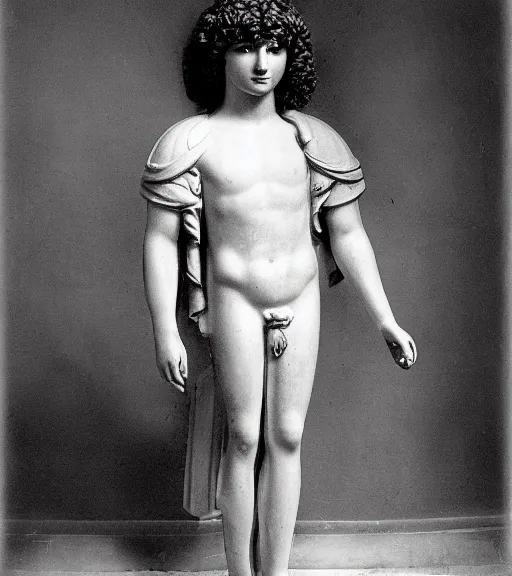 Image similar to photograph of antinous ( real human ), time travel,