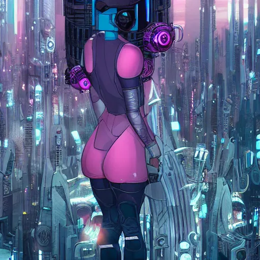 Prompt: closeup shot, beautiful sci - fi girl, futuristic metropolis by josan gonzales