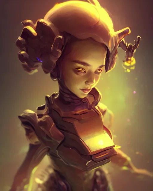 Image similar to a tiny creature with a huge power glove, bust shot, smooth, intricate, elegant, power aura, digital painting, artstation, concept art, sharp focus, illustration, art by jason chan and riot studios,