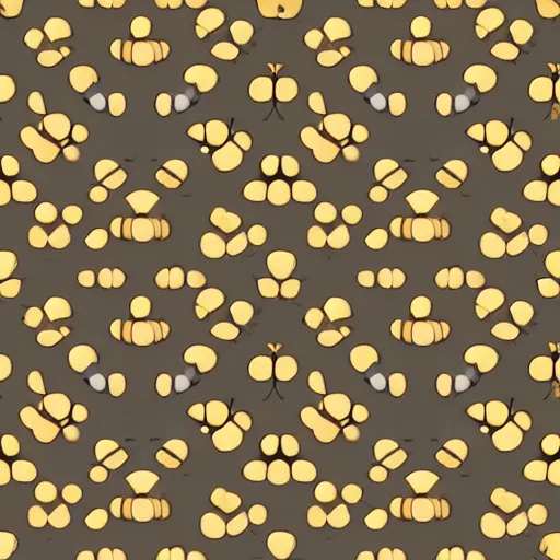 Image similar to a minimalistic seamless pattern made from interlocked bees