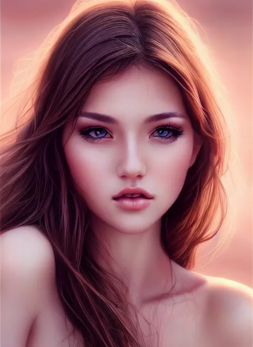 Image similar to a gorgeous female photo, professionally retouched, soft lighting, realistic, smooth face, [ [ half body shot ] ], perfect eyes, wide angle, sharp focus on eyes, 8 k high definition, insanely detailed, intricate, elegant, art by artgerm, snowy winter