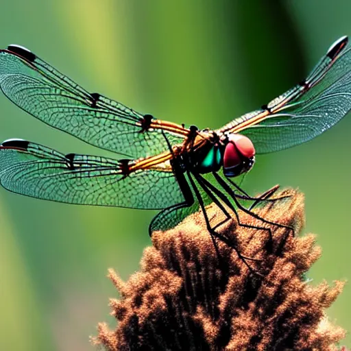 Prompt: A dragon fly breathing fire