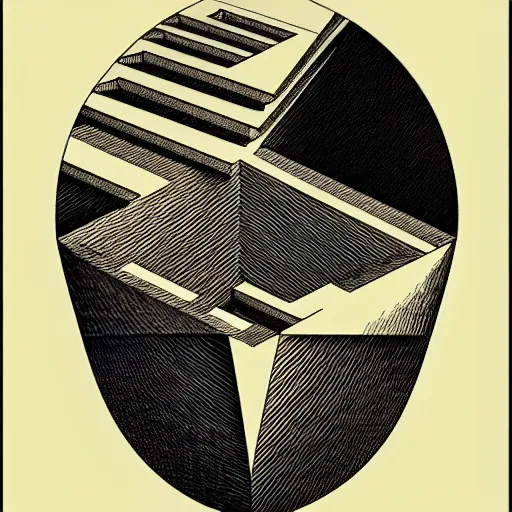 Image similar to grain effect conceptual figurative post - morden monumental portrait made by escher and piranesi, highly conceptual figurative art, intricate detailed illustration, illustration sharp geometrical detail, vector sharp graphic, controversial poster art, polish poster art