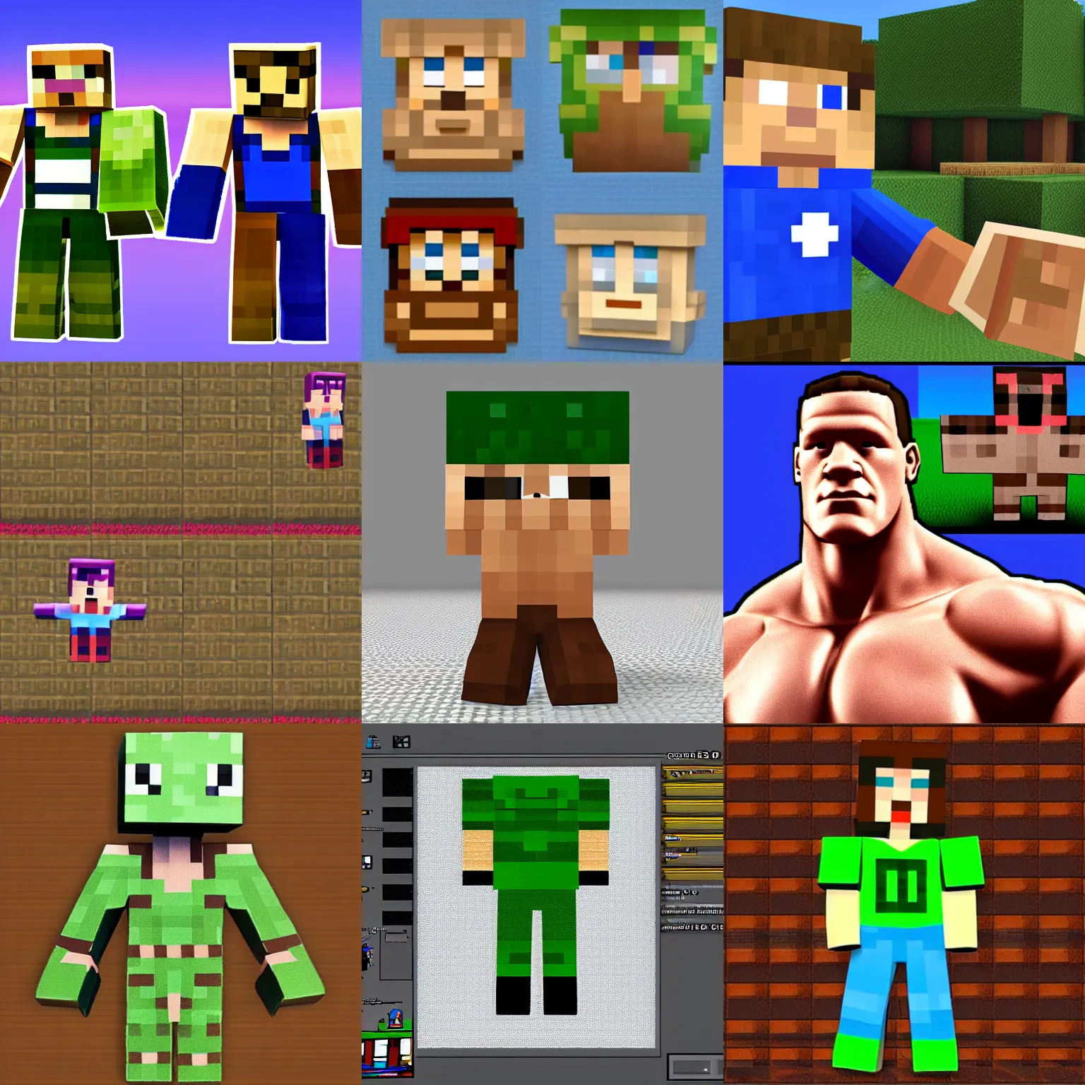 Prompt: john cena minecraft skin