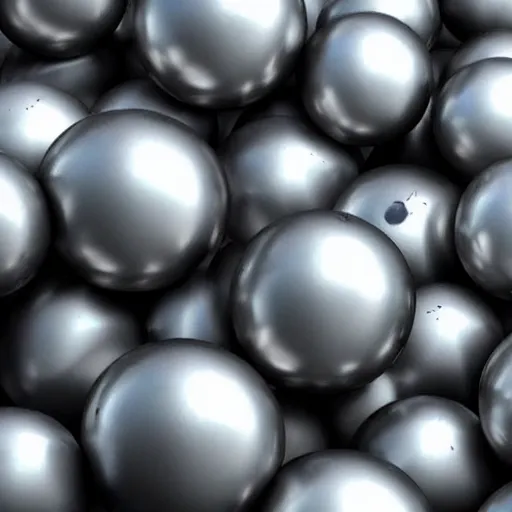 Prompt: scp-225 unstoppable and immovable grey metallic spheres