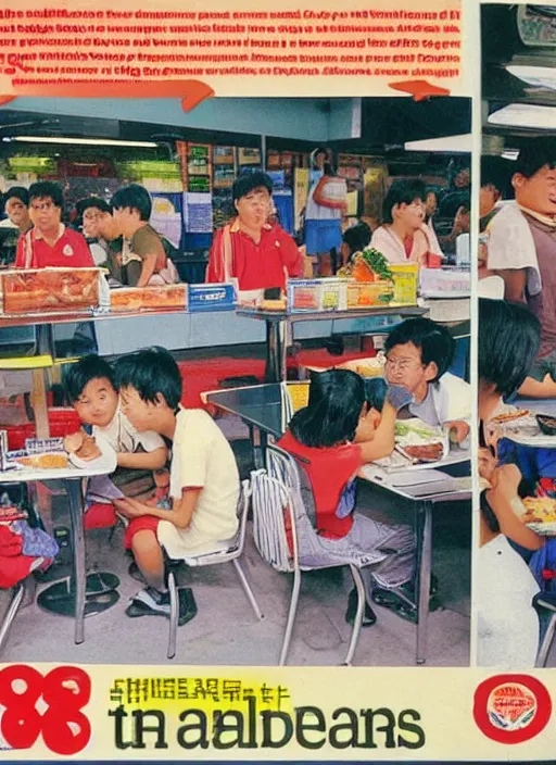 Image similar to 1 9 9 0 s singaporean public education poster for hawker centres