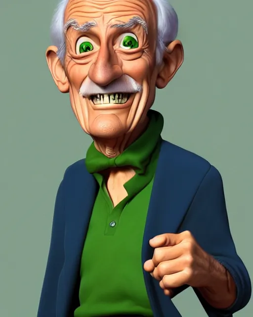 Image similar to friendly old man character portrait, by don bluth, highly detailed, dynamic shadows, 4 k, wallpaper - 1 0 2 4