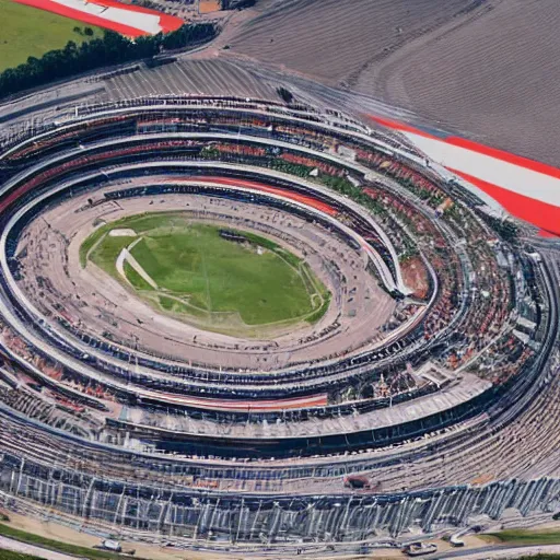 Prompt: top view of a race track inside 256m square area