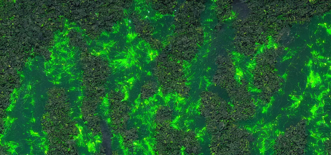 Image similar to nasa photo of the amazon forest made of plastic bags of different colors, in a real space photography, super detailed image, trending on artstation, moody, cinematic, 8 k, volumetric lighting