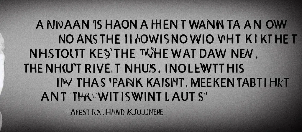 Prompt: a man does not know what he is saying until he knows what he is not saying.