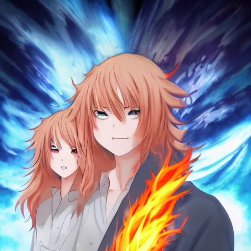 Image similar to portrait of the flames of god, anime fantasy illustration by tomoyuki yamasaki, kyoto studio, madhouse, ufotable, trending on artstation