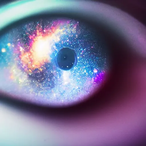 Image similar to an eye with a galaxy inside