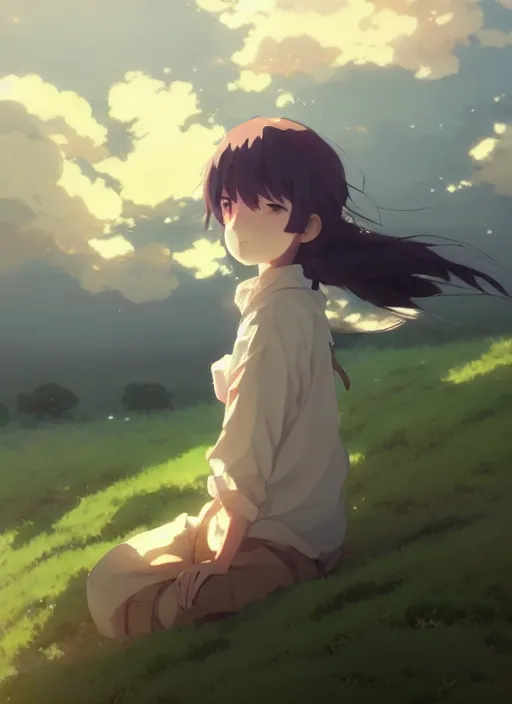 Image similar to portrait of a potato, cloudy sky background lush landscape illustration concept art anime key visual trending pixiv fanbox by wlop and greg rutkowski and makoto shinkai and studio ghibli