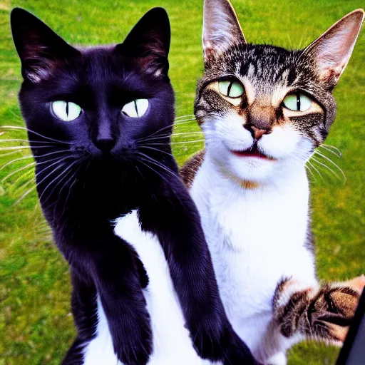 Image similar to photo of two cats taking a selfie