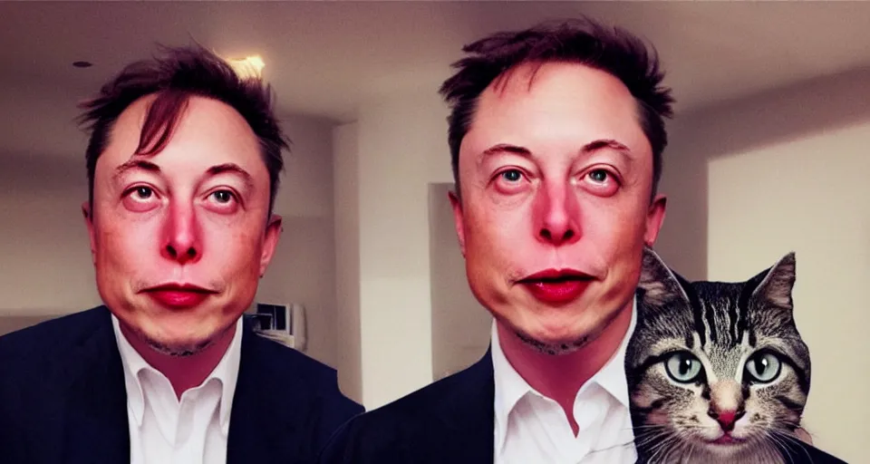 Image similar to anime elon musk with cat ears, cute