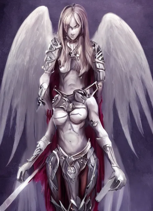 Image similar to concept art. angel knight girl. artsation trending. highly detailed