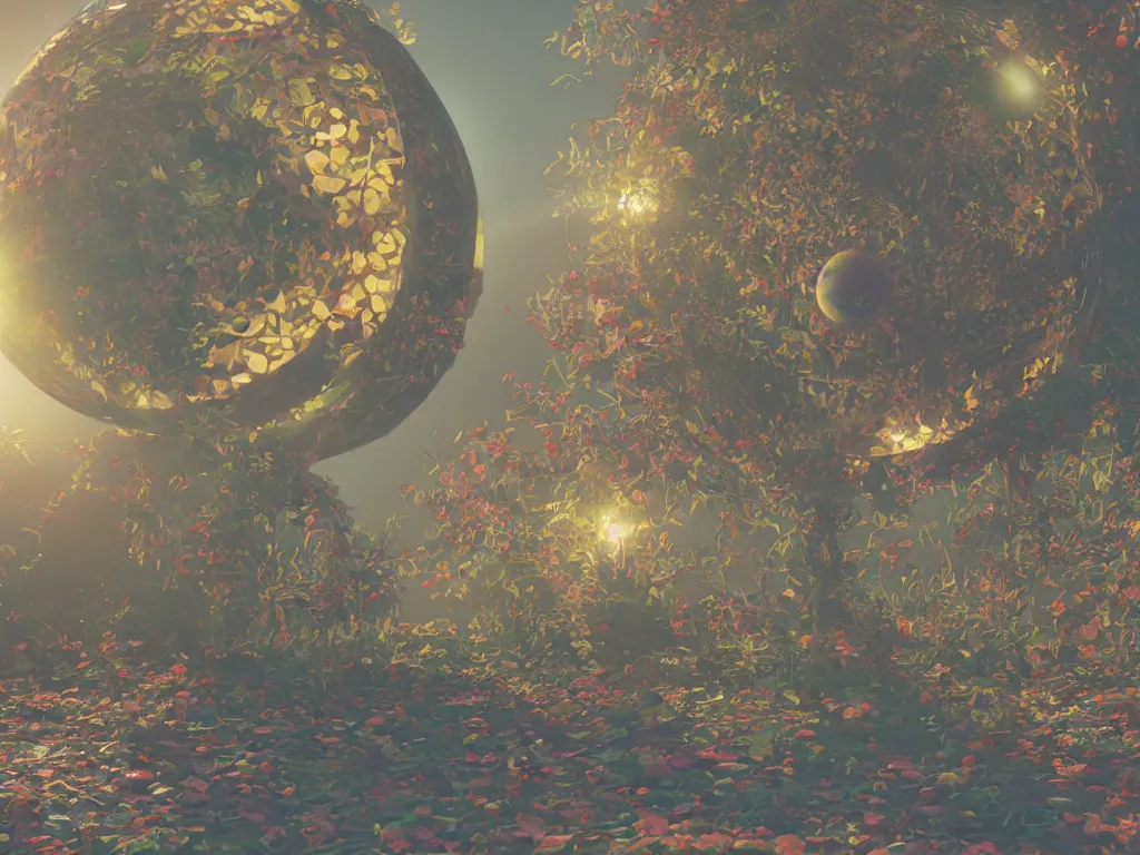 Image similar to 3 d render, sunlight study, the universe is a spheroid region 7 0 5 meters in diameter, art nouveau, by rachel ruysch and ( ( ( ( ( lisa frank ) ) ) ) ), 8 k, sharp focus, octane render