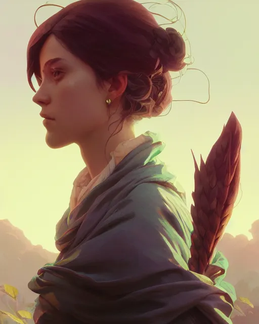 Image similar to highly detailed vfx portrait of a mage, stephen bliss, unreal engine, greg rutkowski, loish, rhads, beeple, makoto shinkai and lois van baarle, ilya kuvshinov, rossdraws, tom bagshaw, alphonse mucha, global illumination, detailed and intricate environment