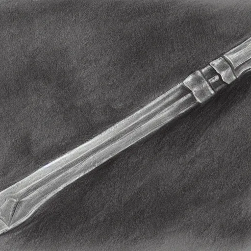 Prompt: a charcoal sketch of a sword