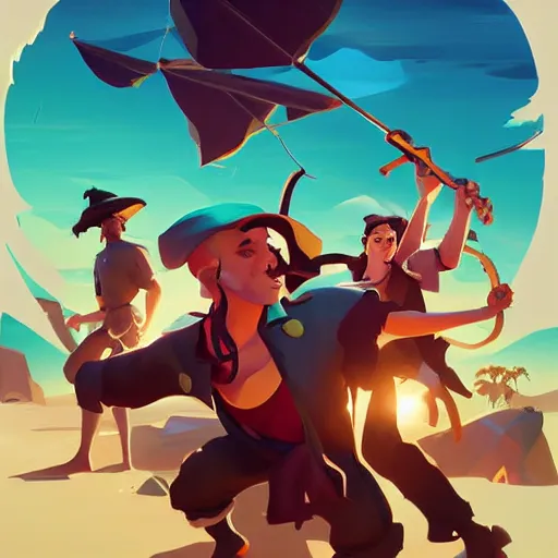 Image similar to painting treasure on sea of thieves game smooth median photoshop filter cutout vector, behance hd by jesper ejsing, by rhads, makoto shinkai and lois van baarle, ilya kuvshinov, rossdraws global illumination