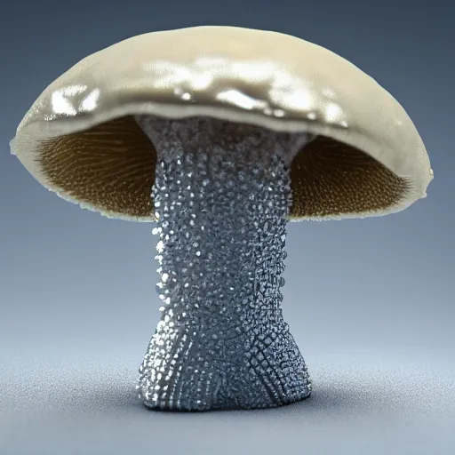 Image similar to a mushroom made of diamond crystals, sharp, Ridgid, shiny, sparkly, unreal engine