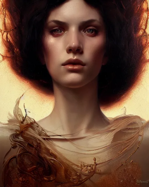 Image similar to a highly realistic, true to life portrait of a young woman, by karol bak, james jean, tom bagshaw, rococo, sharp focus, trending on artstation, cinematic lighting, hyper realism, octane render, 8 k, hyper detailed.