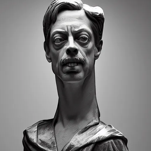 Image similar to a marmor statue of Steve Buscemi by Michelangelo