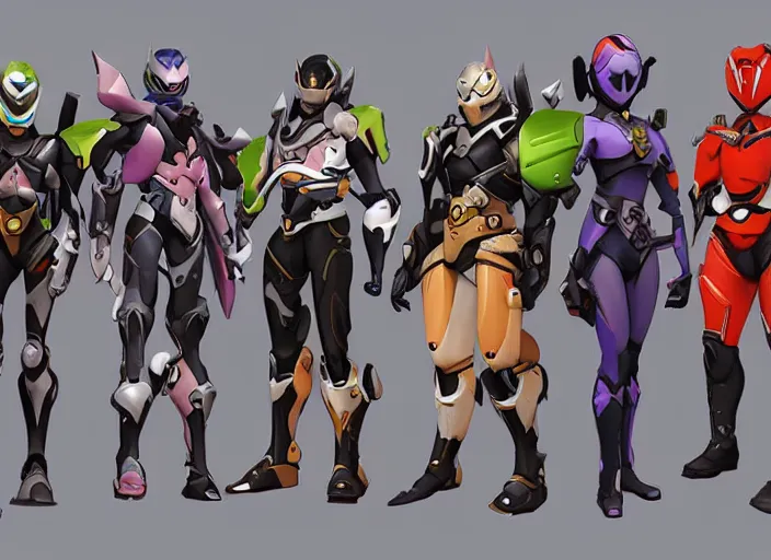 Image similar to Overwatch Character Concept Art, 2D, Single Character, Single Subject, Kamen Rider, Destiny 2, Power Rangers, Viutiful Joe, Scarf, Cape