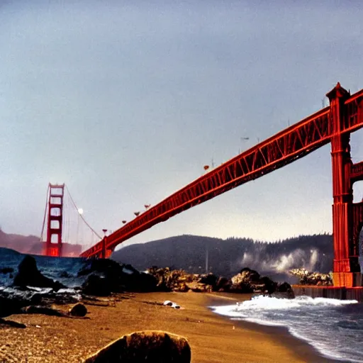 Image similar to the golden gate bridge destroyed