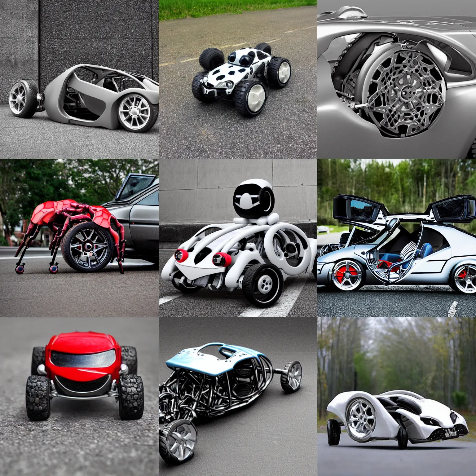 Prompt: <car wheels=mechanical-spider-legs>Spider Car</car>