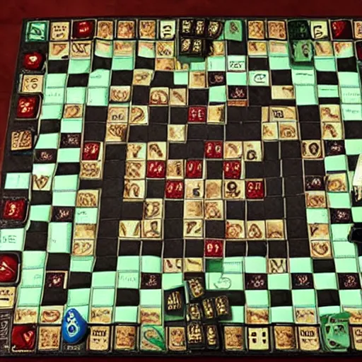 Image similar to eldritch scrabble board game cthulhu dagon rlyeh