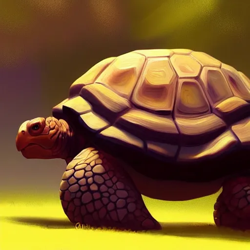 Image similar to Goro Fujita a tortoise walking through the forest, painting by Goro Fujita, sharp focus, highly detailed, ArtStation