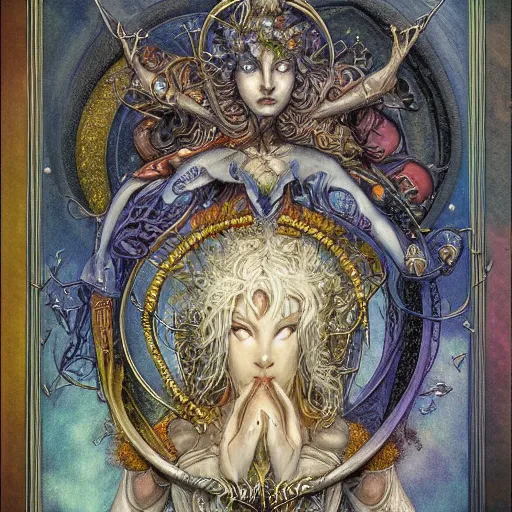 Image similar to detailed and sharp virgo artistic zodiac artwork, mystic style, detailed, 8 k, detailed, symmetrical, by brian froud