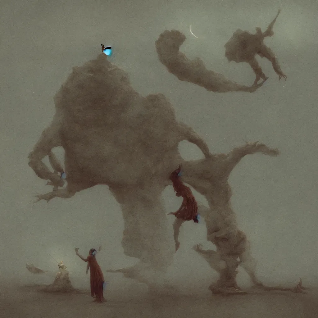 Prompt: silly unearthly being, octane render, very sharp, maurice sendak, beksinski, quint buchholz, charlie bowater, pranckevicius