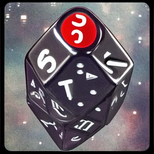 Image similar to a d 1 2 dice form spaceship abducting people in manhattan