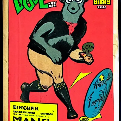 Prompt: 1 9 5 0's comic magazine cover of manbearpig