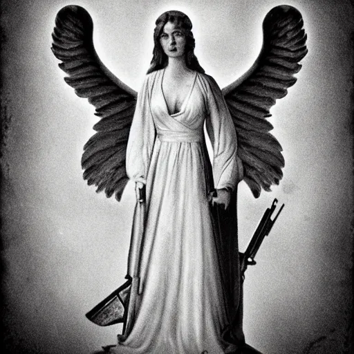 Prompt: angel with a shotgun